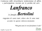 La famiglia Bertolini ringrazia