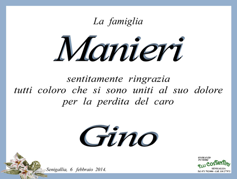 Manifesto per Gino Manieri