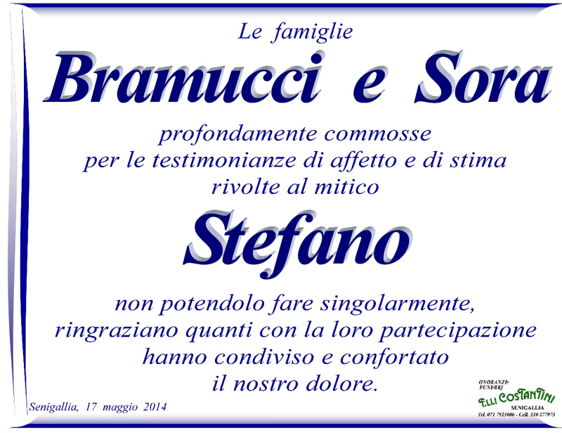 Manifesto funebre per Stefano Bramucci