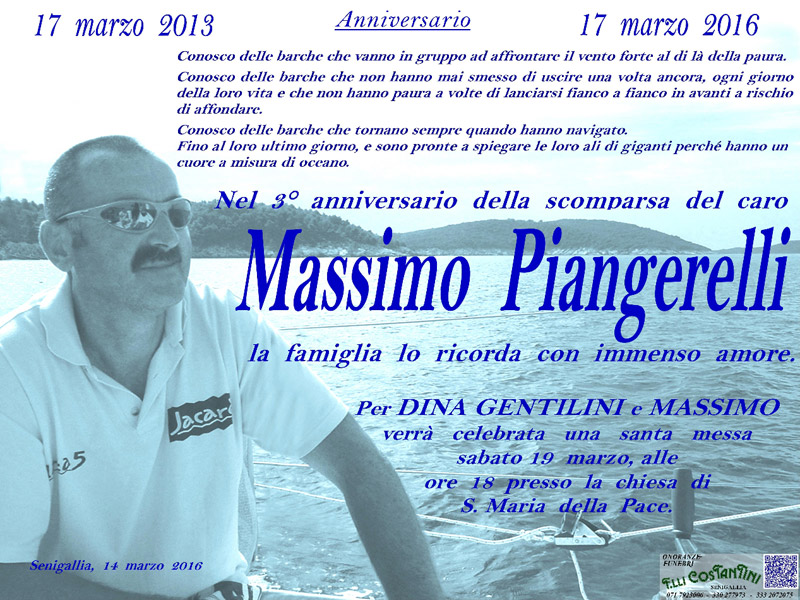 Manifesto per l'anniversario di Massimo Piangerelli