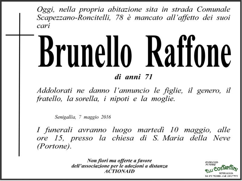 Brunello Raffone: necrologio