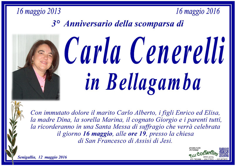 Manifesto funebre per Carla Cenerelli