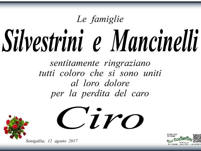 Partecipazione lutto Silvestrini-Mancinelli