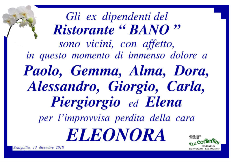 Necrologio Eleonora Girolimini