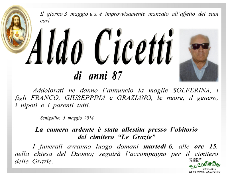 Aldo Cicetti - necrologio